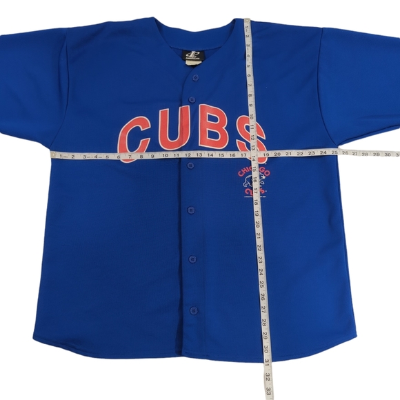 Vintage Chicago Cubs Team Logo MLB NL Logo Athletic Men 2001 Blue Red Jersey XL. - Picture 6 of 9
